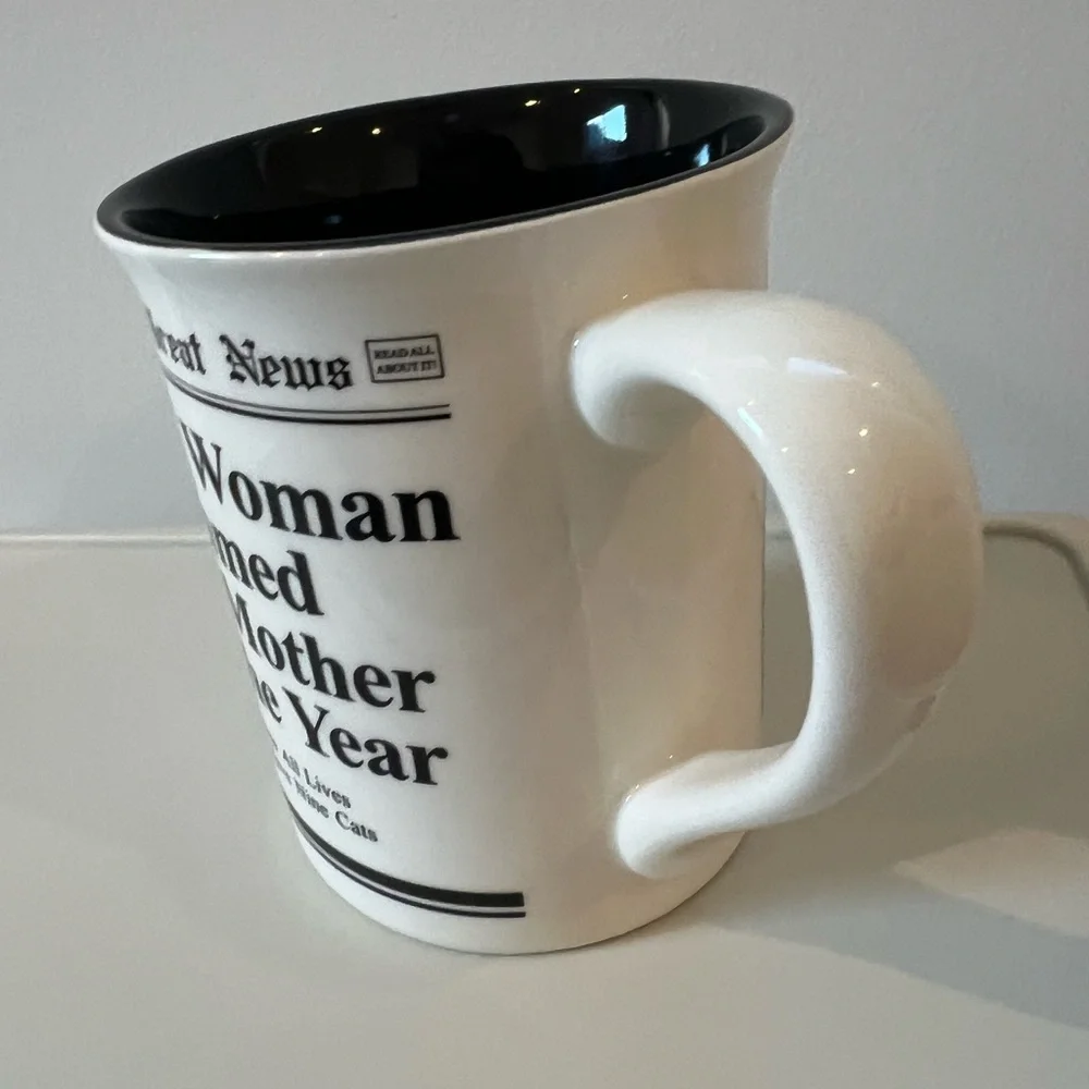 Coffee Mug Cat Mother of The Year Lorrie Veasey Really Great News 16oz Ceramic
